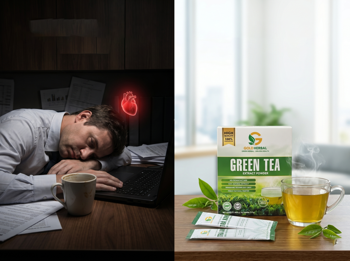 Đánh bay chứng ”sương mù não”(brain fog) lúc 3 giờ chiều: Tại sao 1 ly cao khô hòa tan Trà xanh Gold Herb